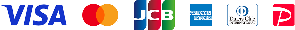 VISA、Master、JCB、American Express、Diners Club、PayPayでのお支払いに対応しております。