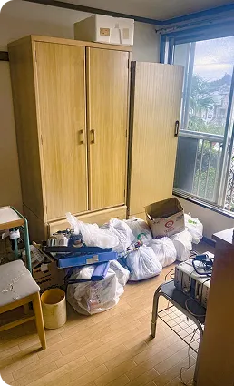 お片付けヘルパーズの不用品回収作業事例1：作業前